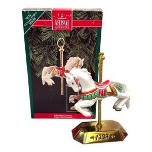 Hallmark Keepsake Ornament 1992 Tobin Fraley Fine Porcelain & Brass Carousel Hor